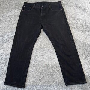 Levi's 501 Jeans Mens 40x30 Black Heritage Button Fly Straight Classic‎ Premium